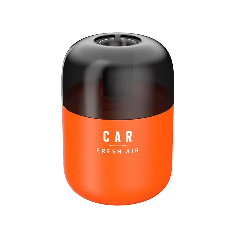 Solid aromatherapy balm car perfume in wooden cover with five colour options: black, red, yellow, orange, blue