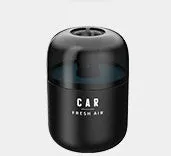 Solid aromatherapy balm car perfume in wooden cover with five colour options: black, red, yellow, orange, blue
