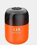 Solid aromatherapy balm car perfume in wooden cover with five colour options: black, red, yellow, orange, blue