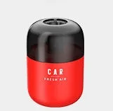 Solid aromatherapy balm car perfume in wooden cover with five colour options: black, red, yellow, orange, blue