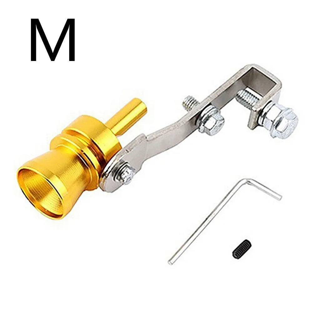 Colour Turbo Whistle Exhaust Pipe aluminium alloy 28mm for GM modified in Gold L size