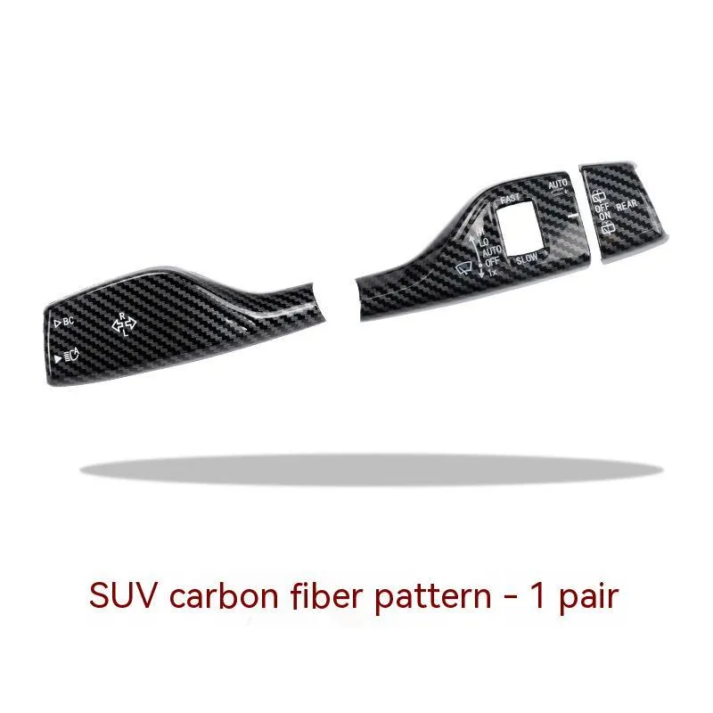 Pair of ABS steering lamp switch rod decorations in carbon fiber pattern for car or SUV lever