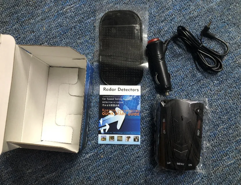 Electronic Dog V7 speed measurement detector in black with LED display and compact design