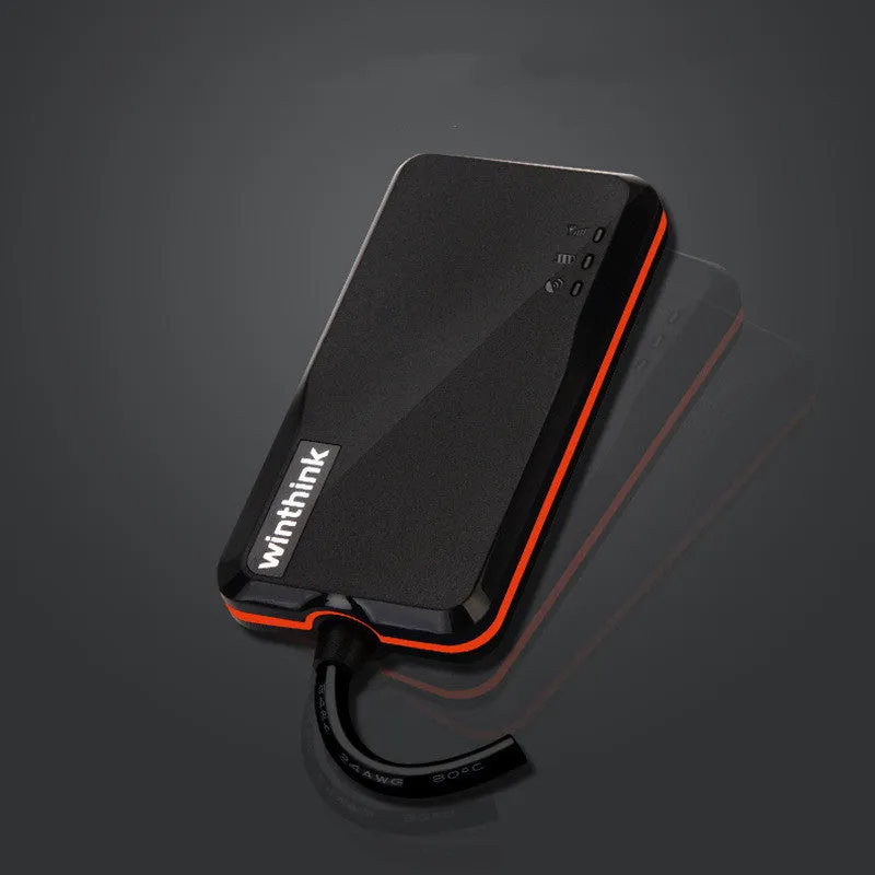 Black automotive GPS locator with ABS casing, 78x41x12mm, for electric vehicle tracking