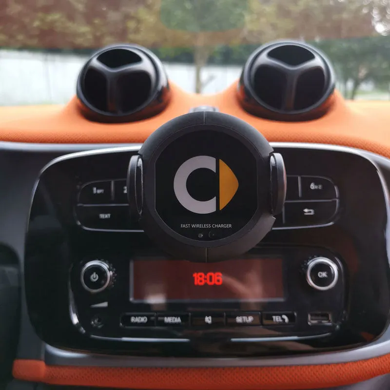 Car wireless charger bracket with multiple style options for wireless charging
