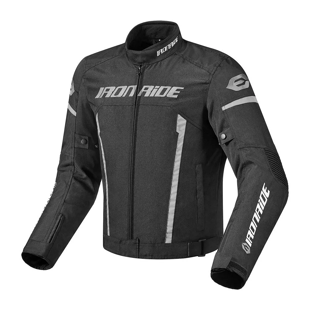Rainproof motorcycle jersey with letter pattern, black and grey colour, split style, size M to 3XL