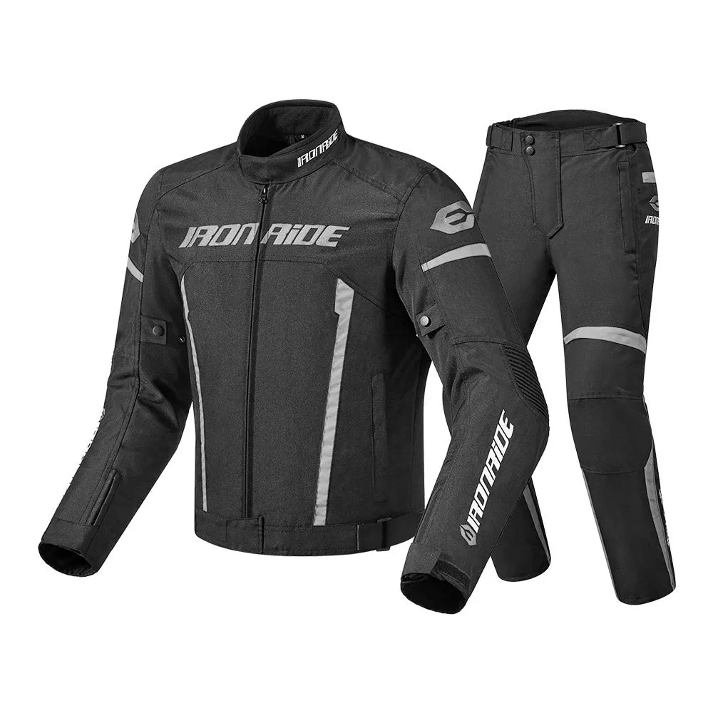Rainproof motorcycle jersey with letter pattern, black and grey colour, split style, size M to 3XL