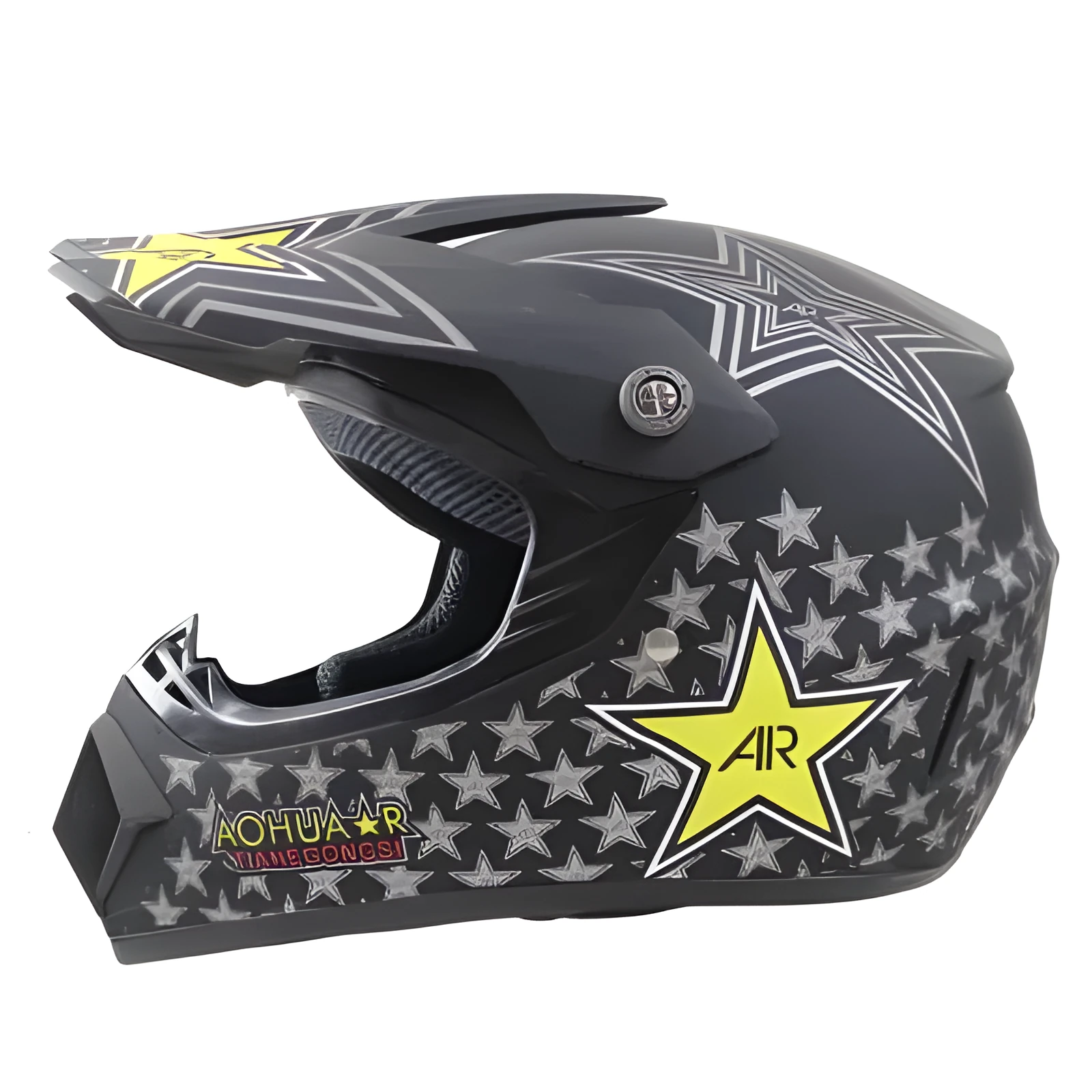 Mountain bike full helmet black hard shell adult adjustable cycling protective headgear