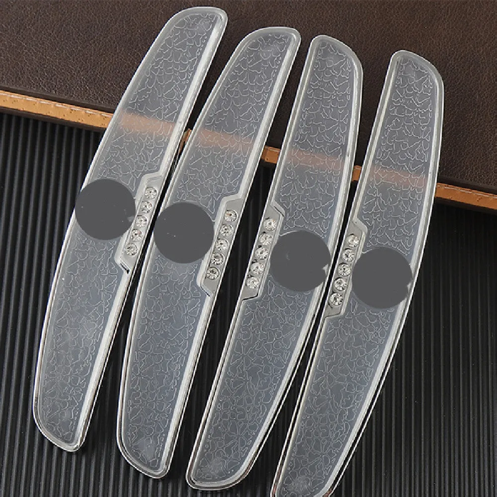 Universal thickened car door edge strip in black with adhesive backing, PVC metal construction, 4 pack