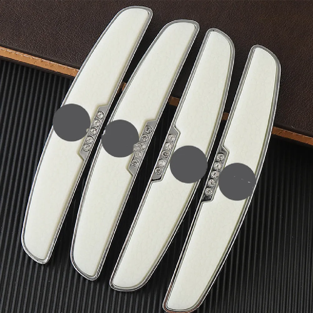 Universal thickened car door edge strip in black with adhesive backing, PVC metal construction, 4 pack