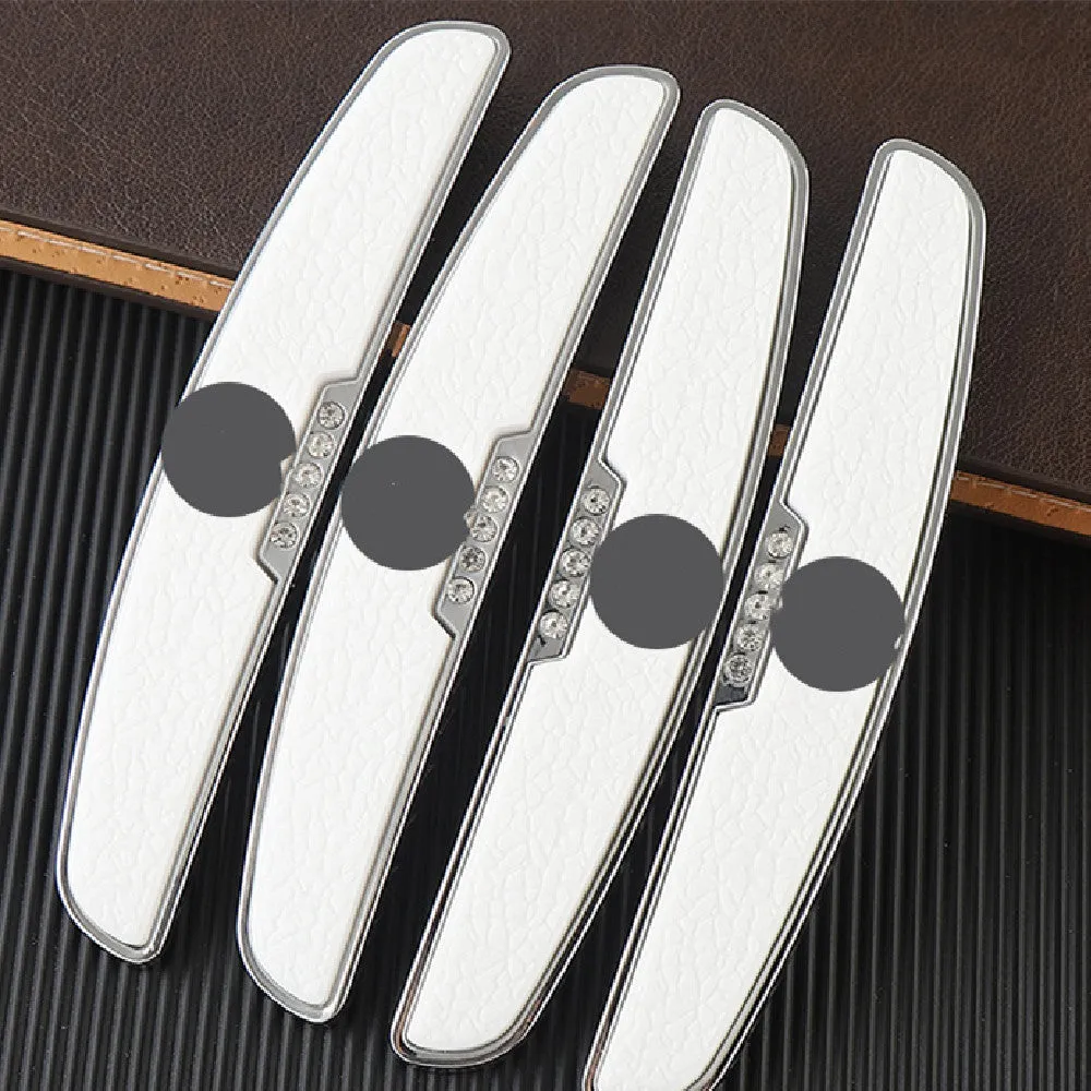 Universal thickened car door edge strip in black with adhesive backing, PVC metal construction, 4 pack