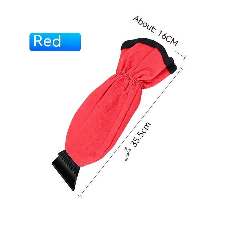 Car multifunction ice sweeping snow plough shovel in red and blue on white background