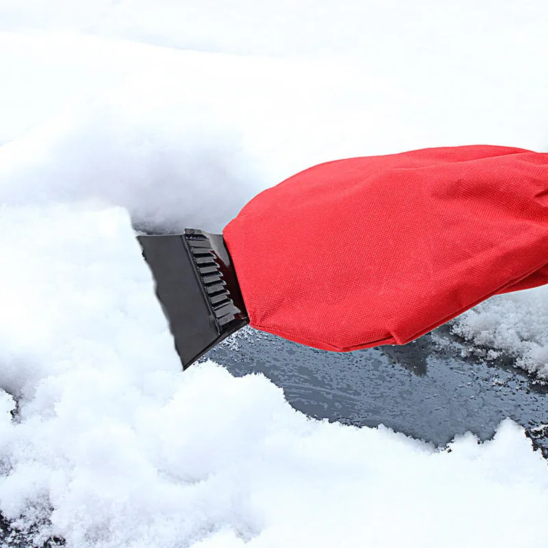 Car multifunction ice sweeping snow plough shovel in red and blue on white background