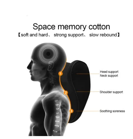 Car headrest and lumbar support cushion set in gray on a car seat