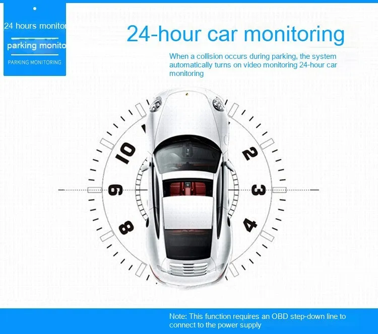 HD driving recorder with 4.5-inch screen showing front and rear night vision and reversing image