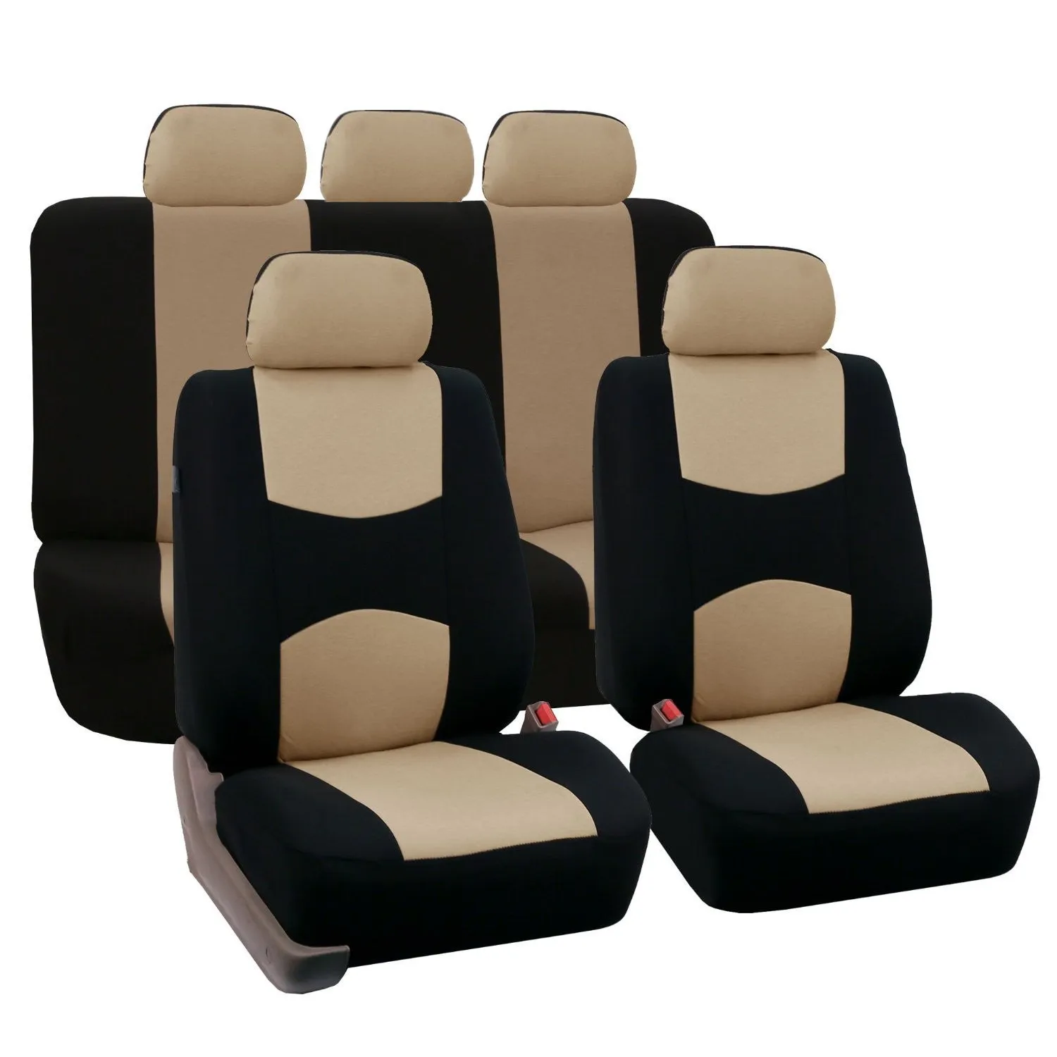 5-seater car seat cover set universal fit breathable fabric all-season protection