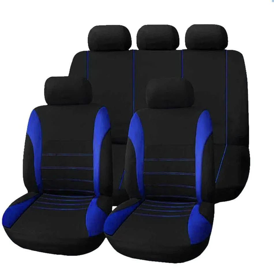 5-seater car seat cover set universal fit breathable fabric all-season protection
