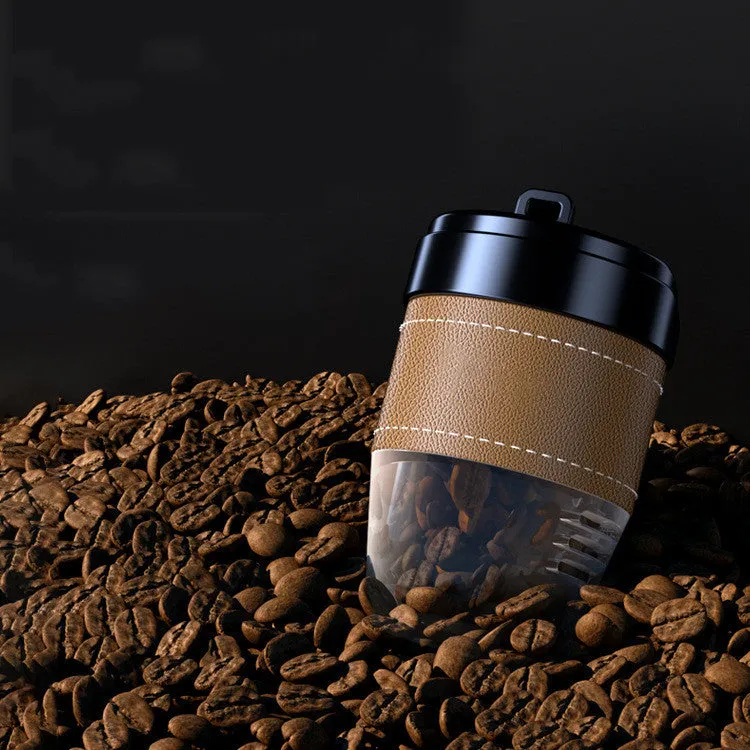 Coffee cup-shaped car air freshener with coffee beans fragrance for odour removal