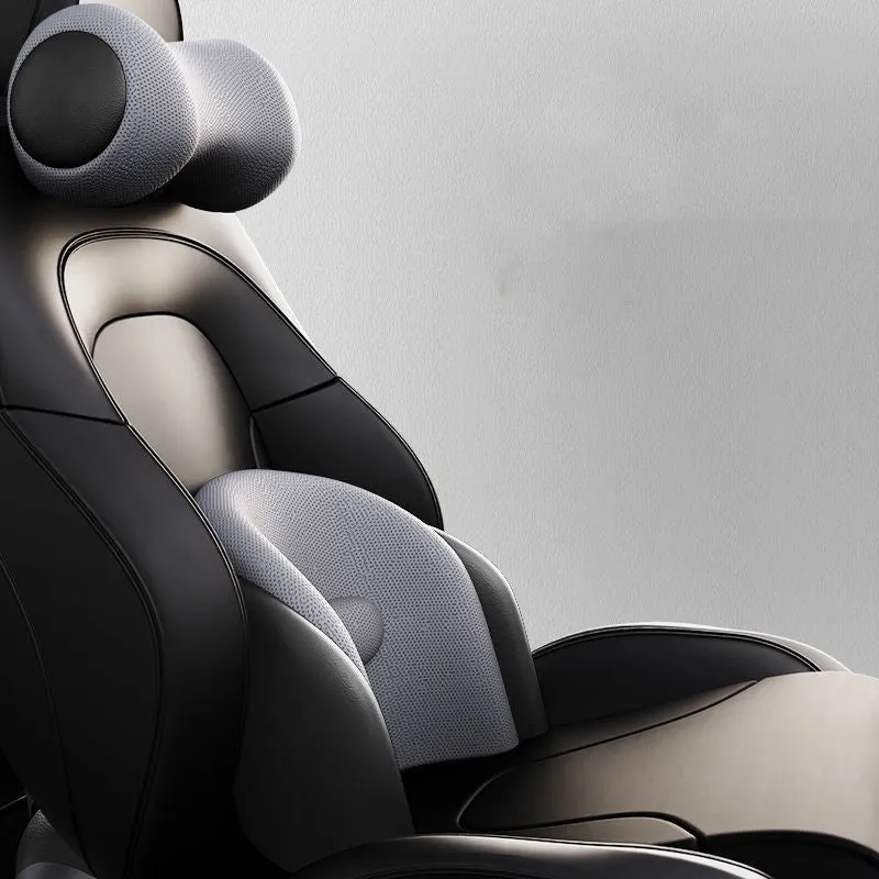 Car electric massage cushion with memory cotton construction in classic black colour on vehicle seat
