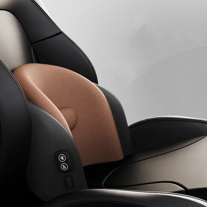 Car electric massage cushion with memory cotton construction in classic black colour on vehicle seat