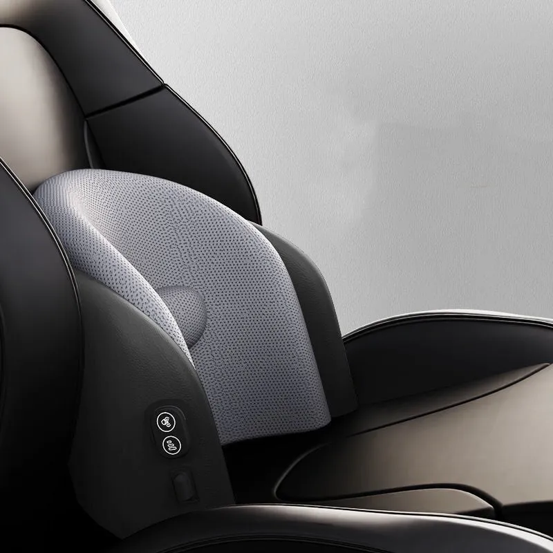 Car electric massage cushion with memory cotton construction in classic black colour on vehicle seat