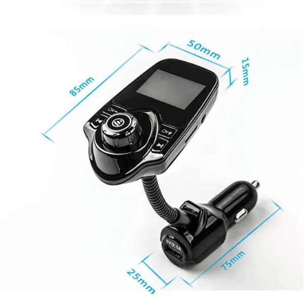 Black Bluetooth player with FM radio and microphone on a table