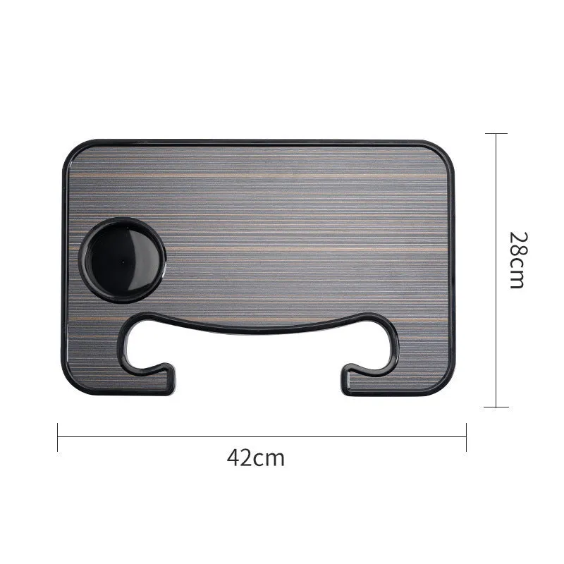 HDPE steering wheel dining table in wood grain black measuring 42 by 28 centimetres