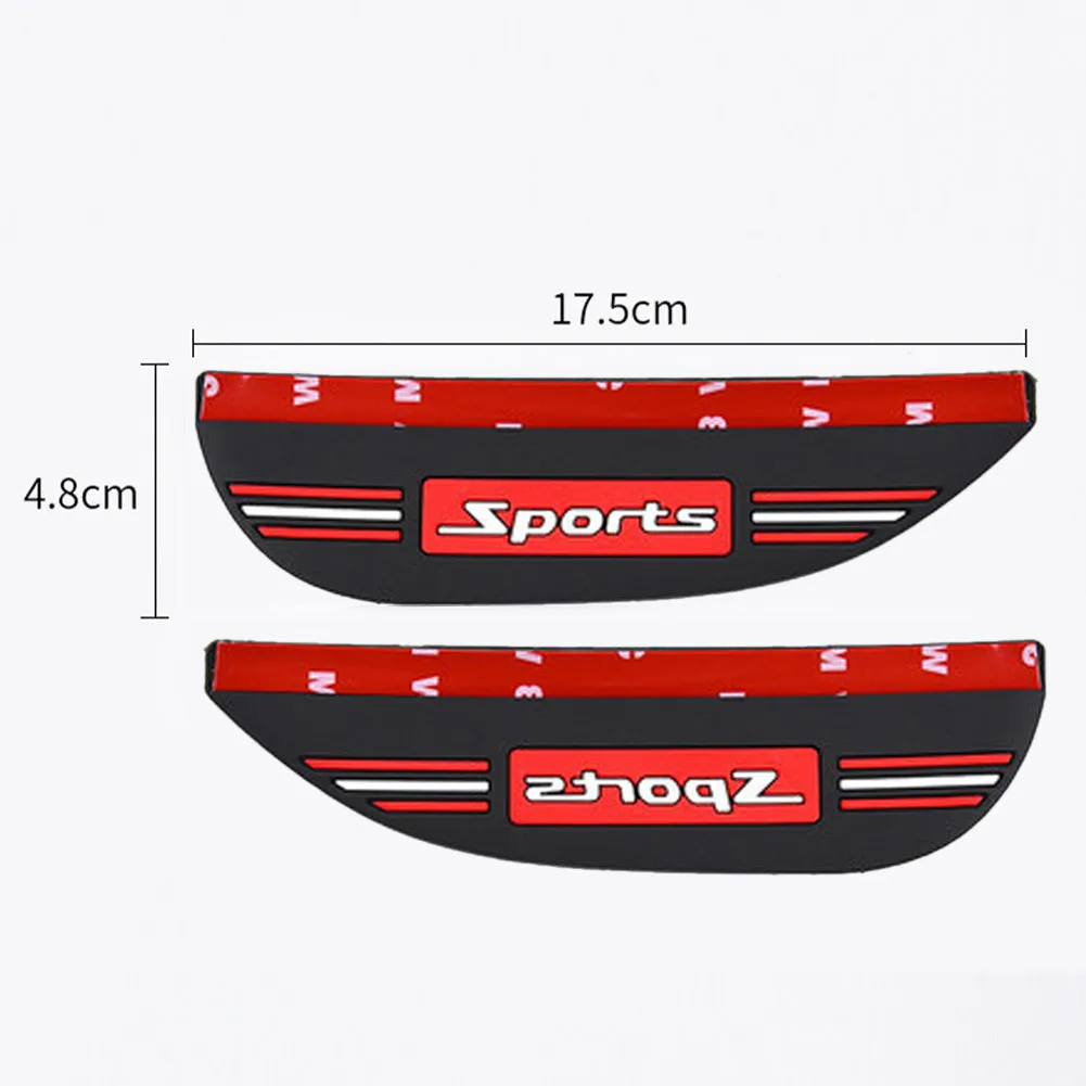 Pair of car rearview mirror rain shields in smiling face black on a vehicle side mirror