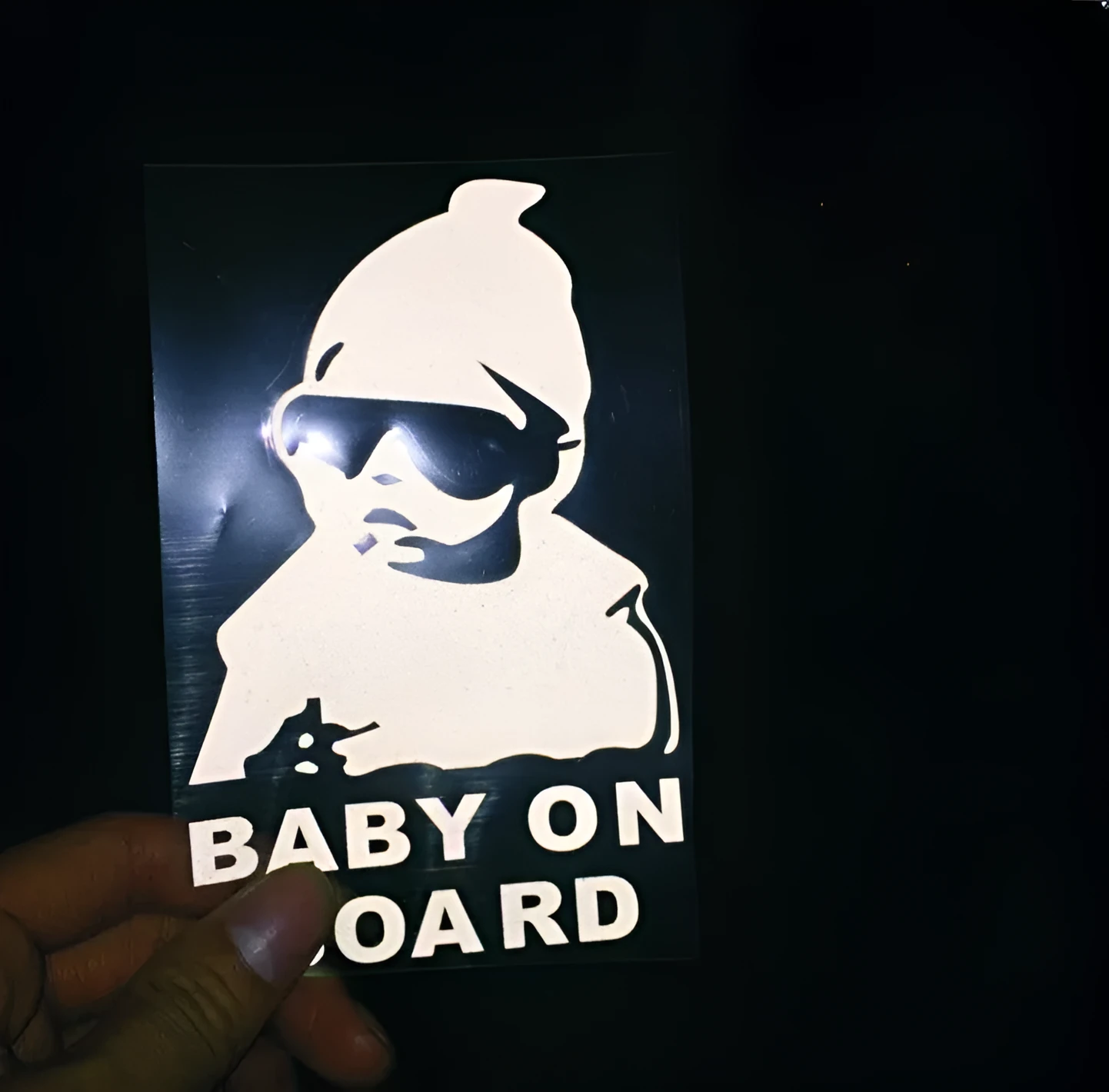 Self-adhesive reflective car sticker with Maichao Kid pattern 14x9cm in black