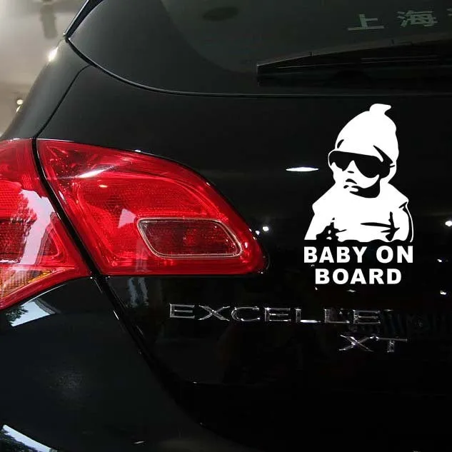 Self-adhesive reflective car sticker with Maichao Kid pattern 14x9cm in black