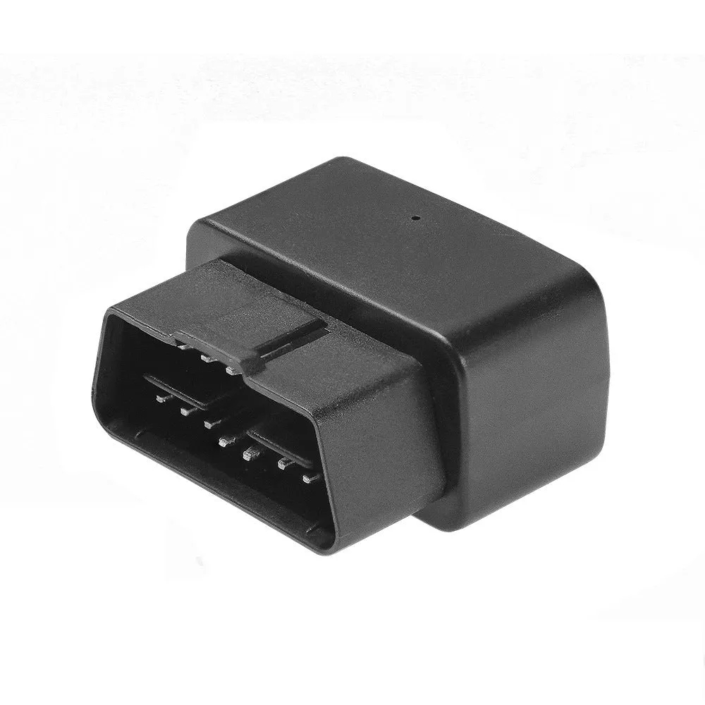 Black OBD GPS locator plug and play vehicle tracker with ABS casing and built-in antenna