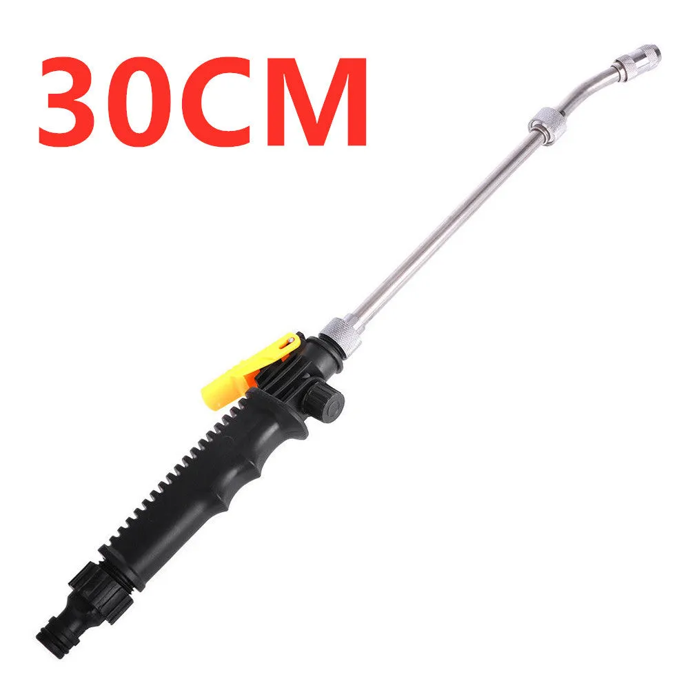 Adjustable high pressure car wash water gun in copper stainless steel and plastic, multi-length and colour options