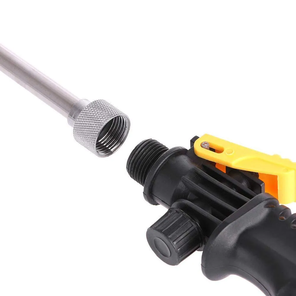 Adjustable high pressure car wash water gun in copper stainless steel and plastic, multi-length and colour options