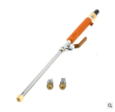 Adjustable high pressure car wash water gun in copper stainless steel and plastic, multi-length and colour options