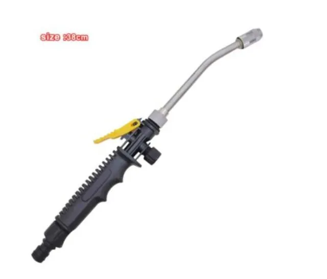 Adjustable high pressure car wash water gun in copper stainless steel and plastic, multi-length and colour options