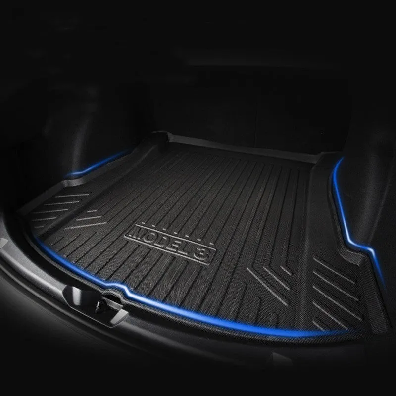 Tesla car floor mats in rubber material with TPE footrest for Model 3, Y, S, X vehicles