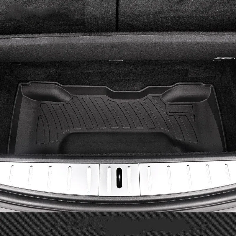 Tesla car floor mats in rubber material with TPE footrest for Model 3, Y, S, X vehicles