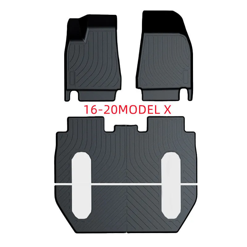 Tesla car floor mats in rubber material with TPE footrest for Model 3, Y, S, X vehicles