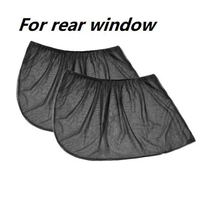 Stretchy non-woven mesh car side window sunshade installed on a vehicle door
