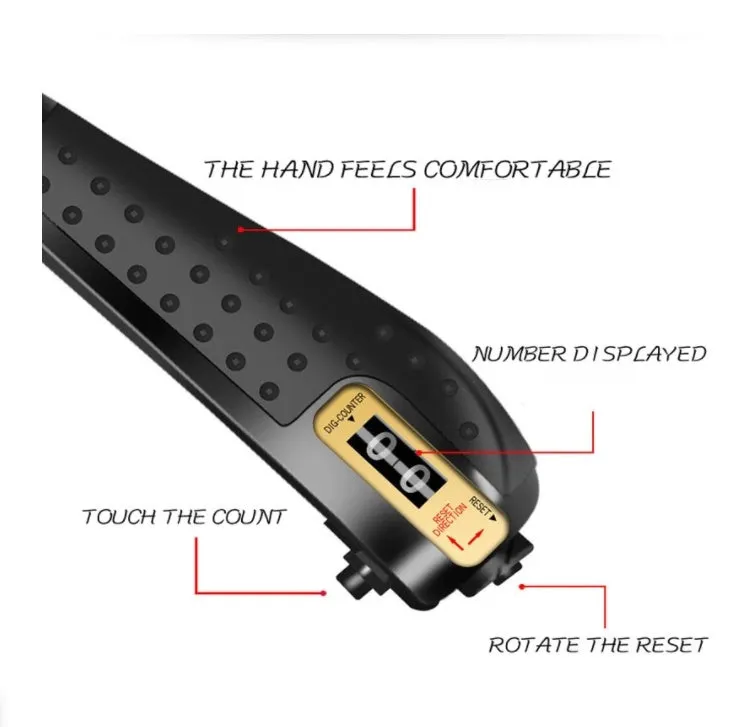 Black PP hand grip strength trainer measuring 11x2.5x17cm for men's home fitness