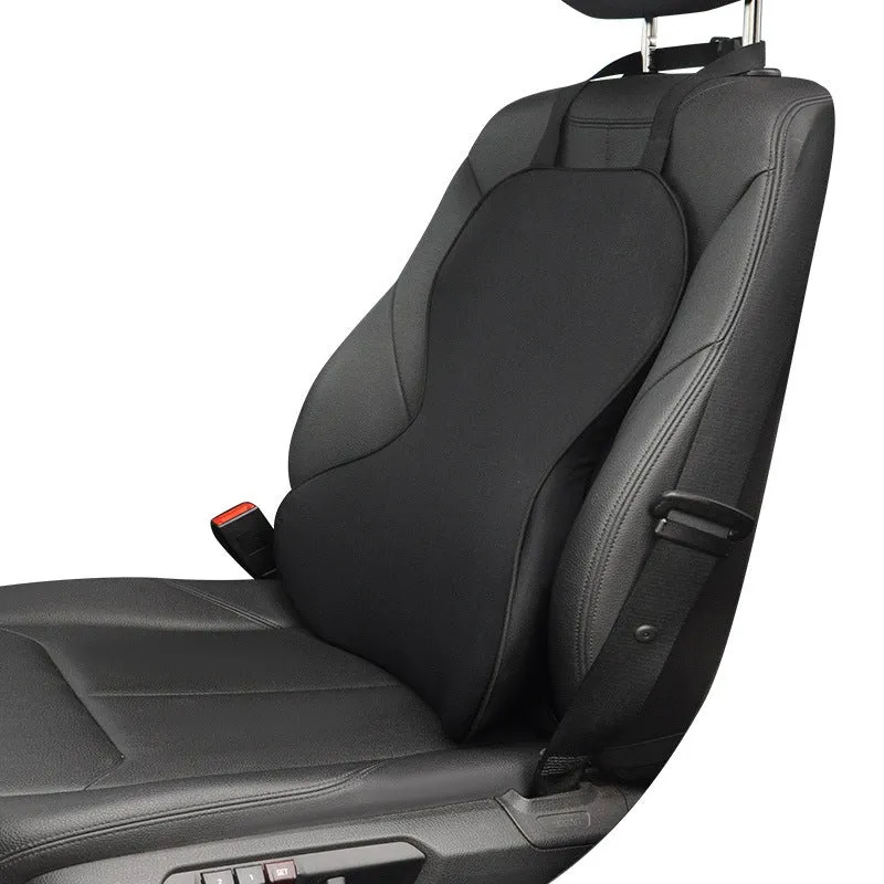 Memory cotton car waist back cushion in solid colour with universal design for driving comfort