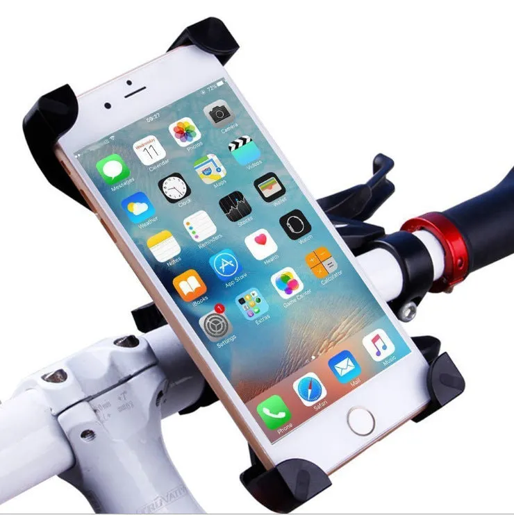 Black ABS plastic bicycle mobile phone holder fixed frame mount for handlebar navigation