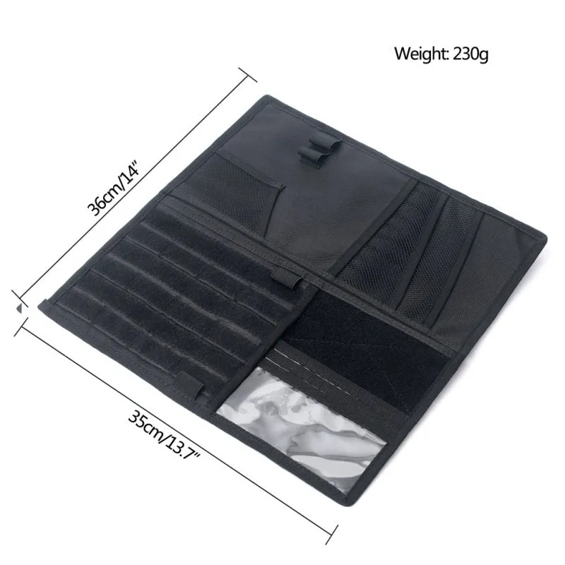 Black 1000D nylon sun visor organizer 36x35cm with CD pocket on car visor