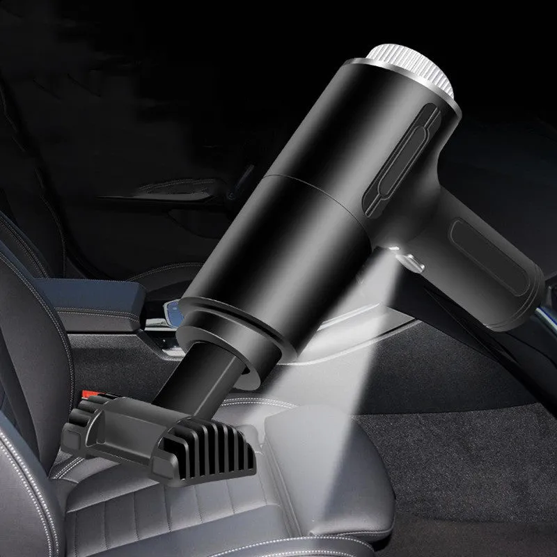 Handheld car vacuum cleaner with 9000mbar suction, wired and wireless USB options, wet dry use, ABS material