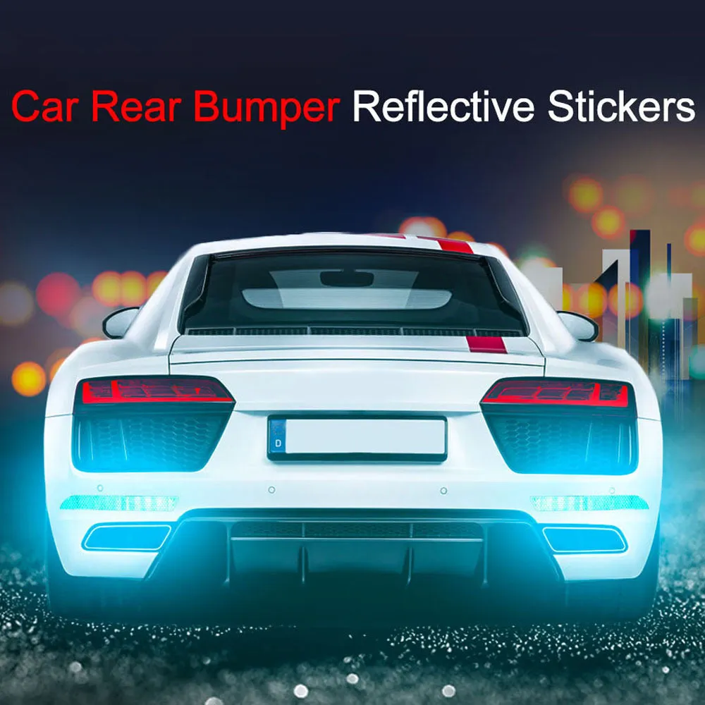 Car rear bumper reflective sticker PET film light bar red single chip 21.5x2.5cm