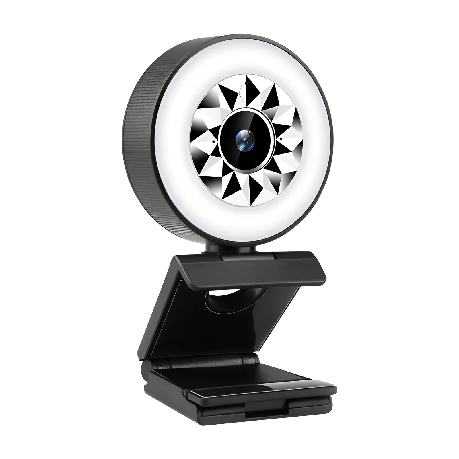 USB computer web camera 1080P with fill light and beauty mode, 2MP CMOS sensor, plastic body, white, 1.5m cable