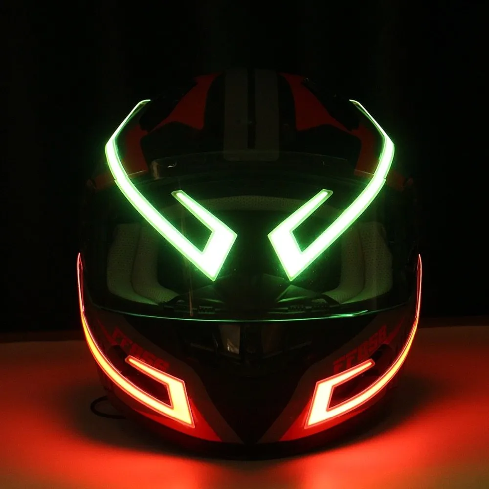 Motorcycle helmet EL cold light strip 380x35mm with three-mode warning controller attached to helmet