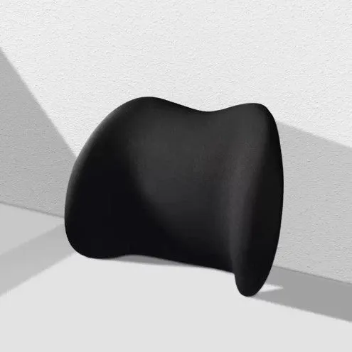 Car headrest and lumbar cushion set with memory cotton filling in simple design