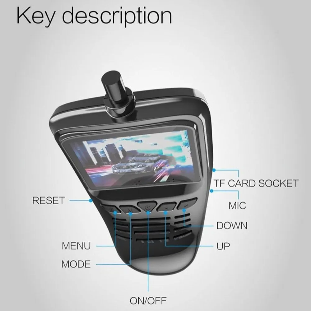 Small Eye dash cam car DVR with Full HD 1080p recording, 165 degree wide angle lens, and wifi connectivity on windscreen mount