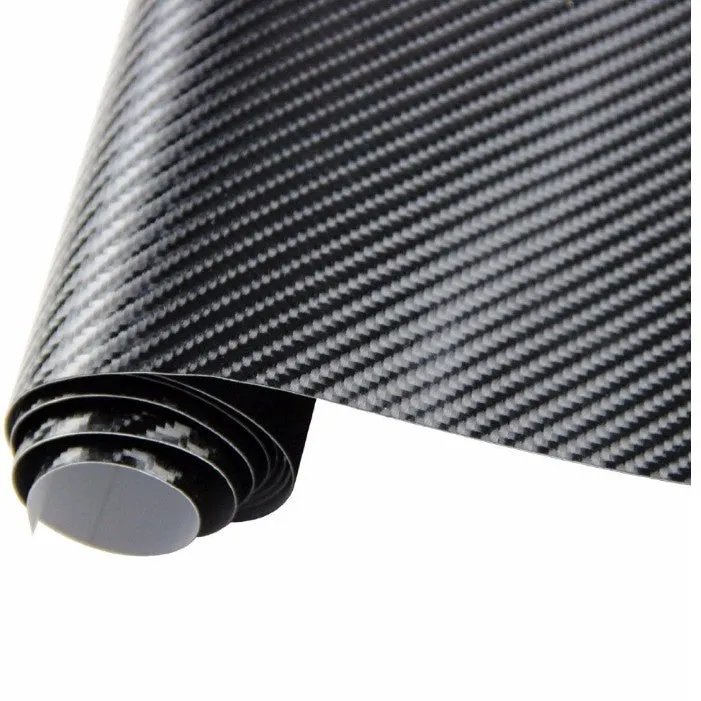 Glossy black 5D carbon fiber vinyl film roll for car wrap customisation